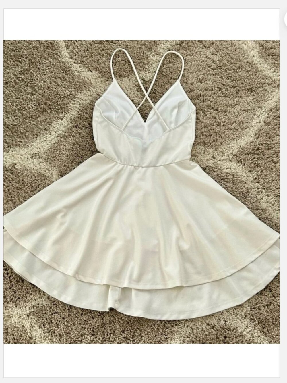 Windsor White Ruffle Flowy Sundress S - Picture 4 of 9